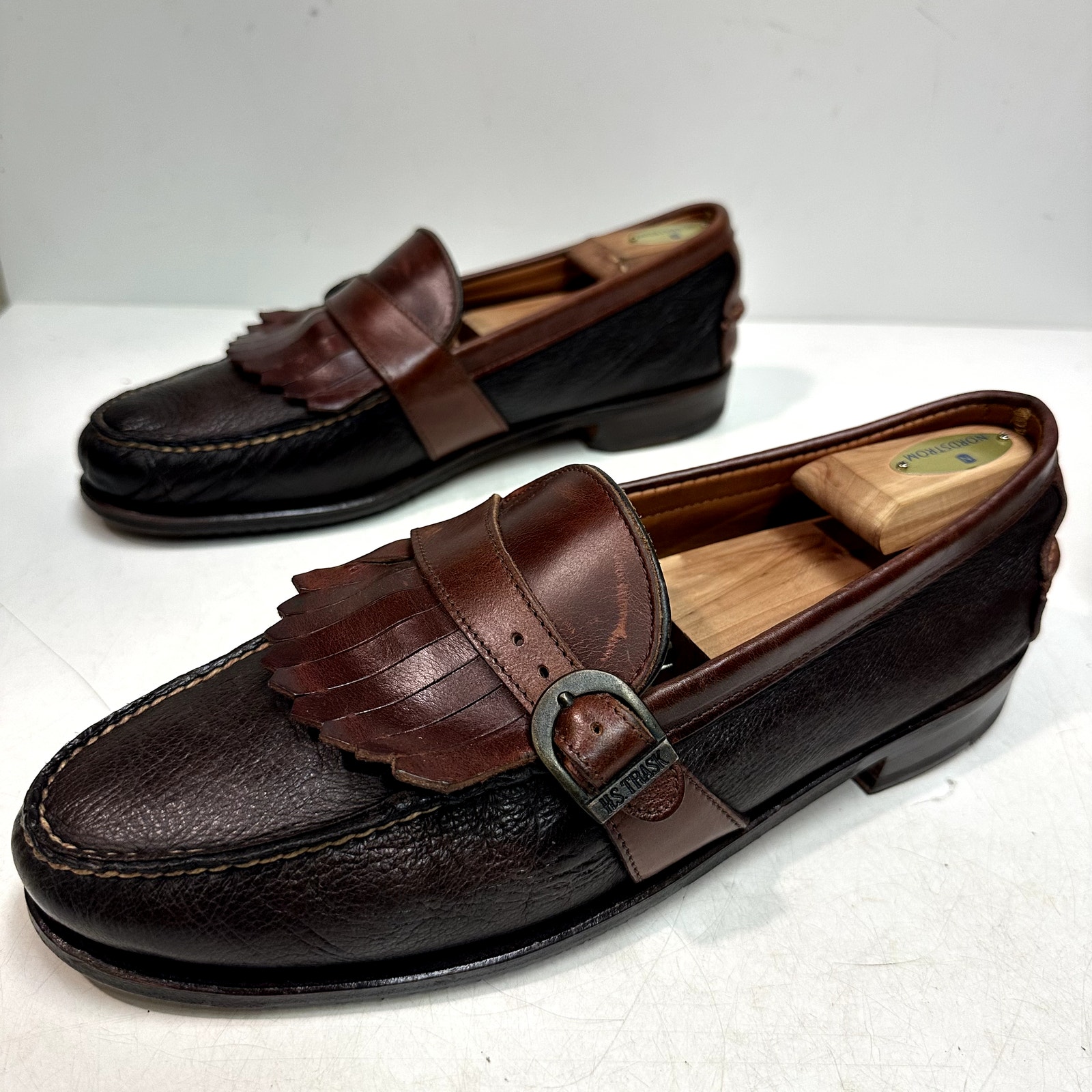 New Heels Rancourt & Co X Hs Trask Handsewn Buckle Kiltie Loafer Moc Usa 11.5 D — image 6 of 8